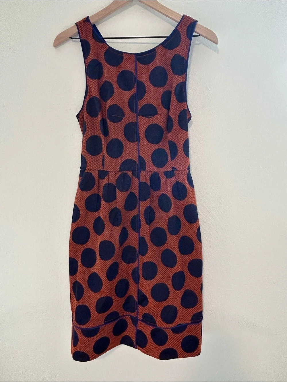 Anthropologie Maeve Rokin Polka Dot Midi Dress Cross Back Size 10 Date Night